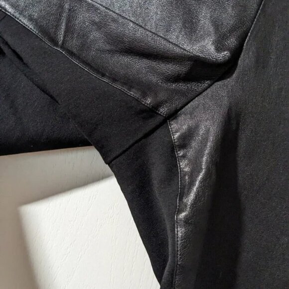 Eileen Fisher | front panel lamb leather leggings in black - Picture 9 of 12